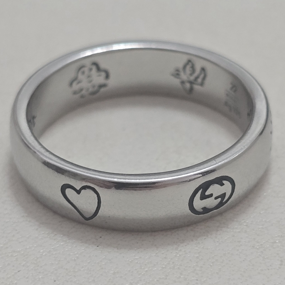 Unisex Gucci Blind For Love Silver Band Ring Size   9 US - Picture 6 of 12